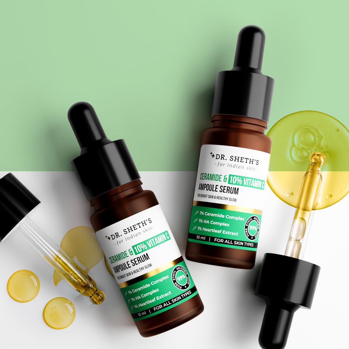 Ceramide & 10% Vitamin C Ampoule Serum - 10ml (Pack of 2)