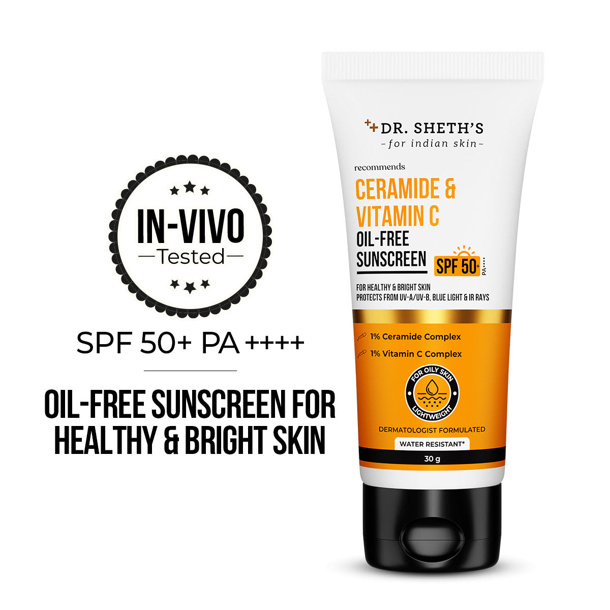 Ceramide & Vitamin C Oil Free Sunscreen - 30g (Pack of 2)