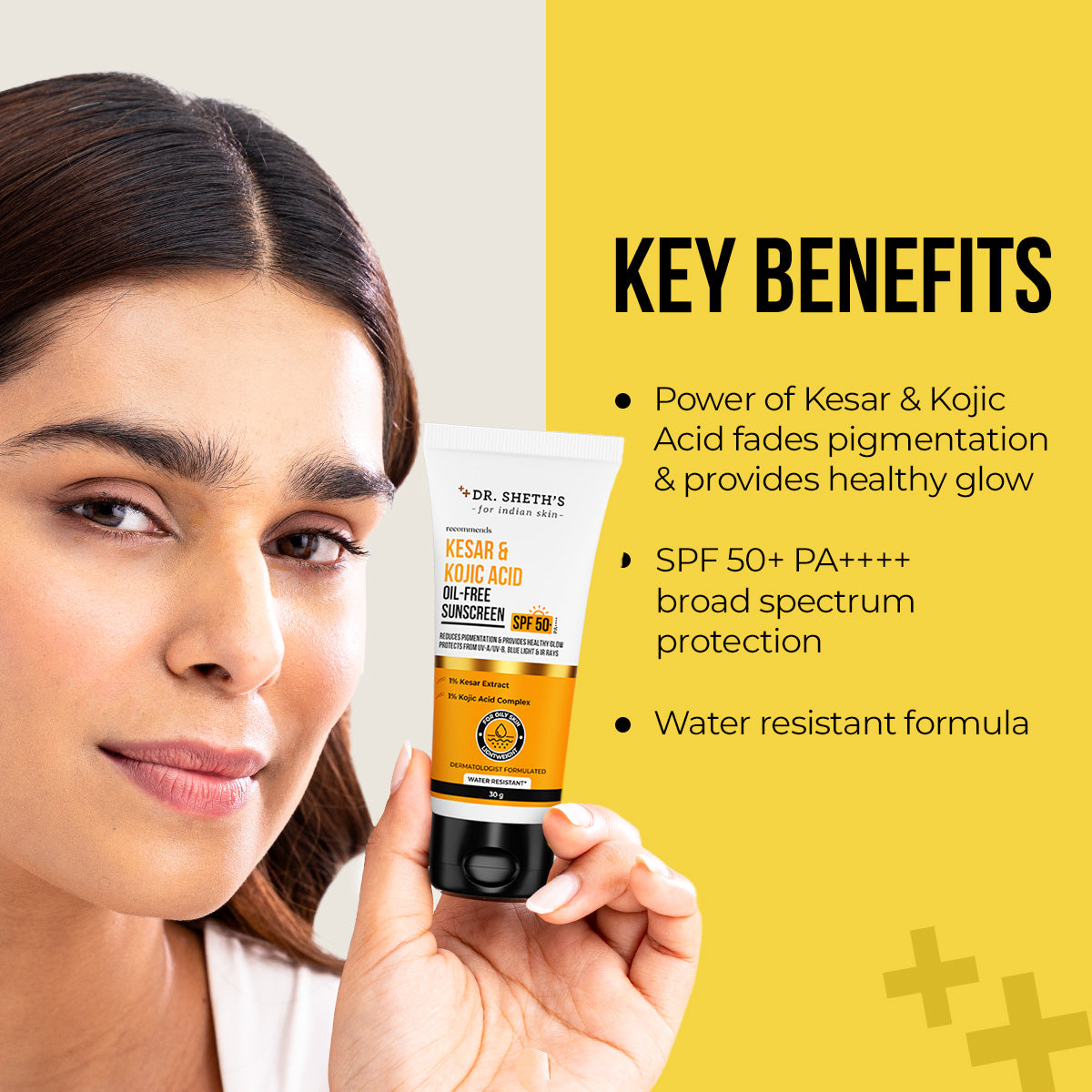 Kesar & Kojic Acid Oil Free Sunscreen - 30g (Pack of 2)