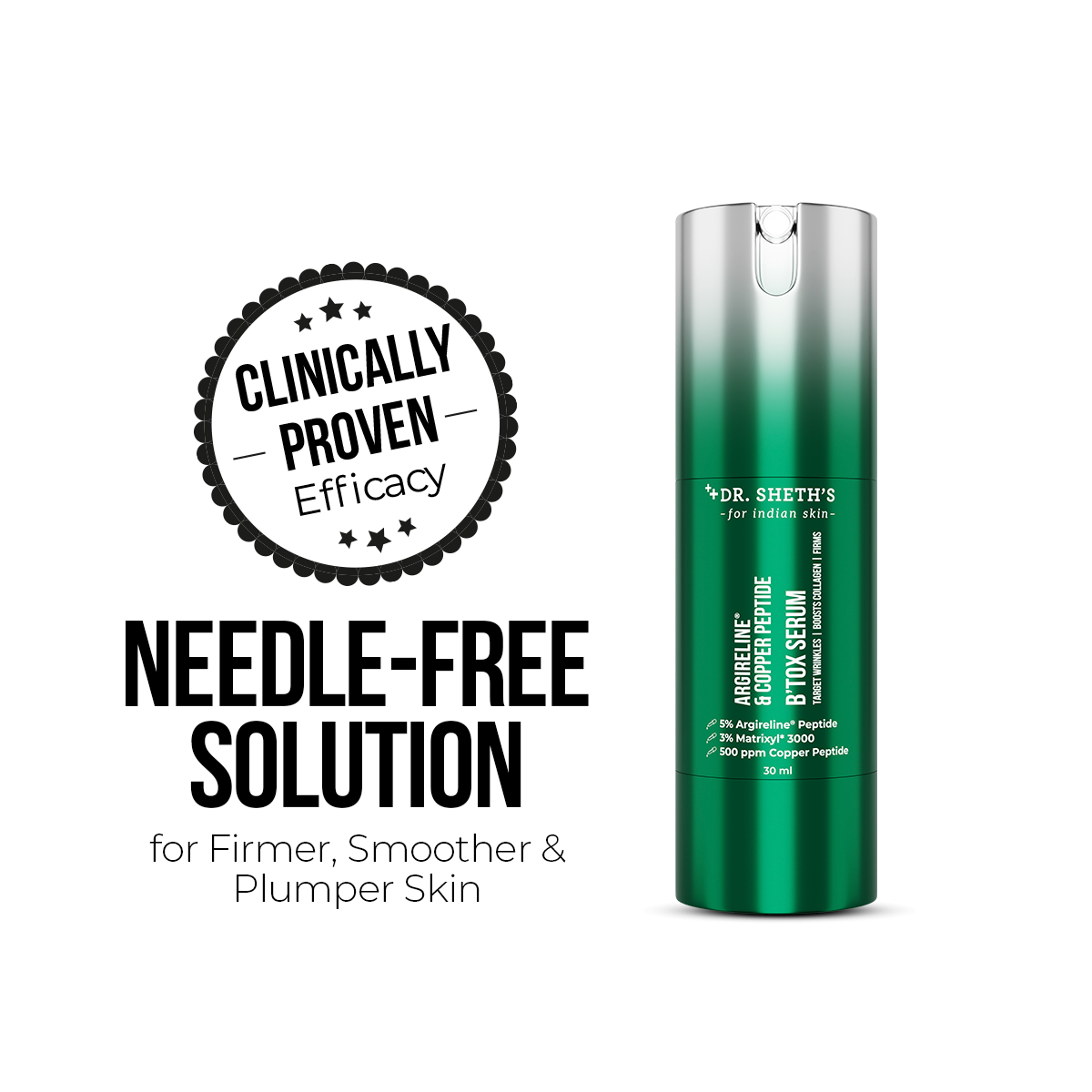 Argireline® Peptide & Copper Peptide B'tox Serum - 30 ml.