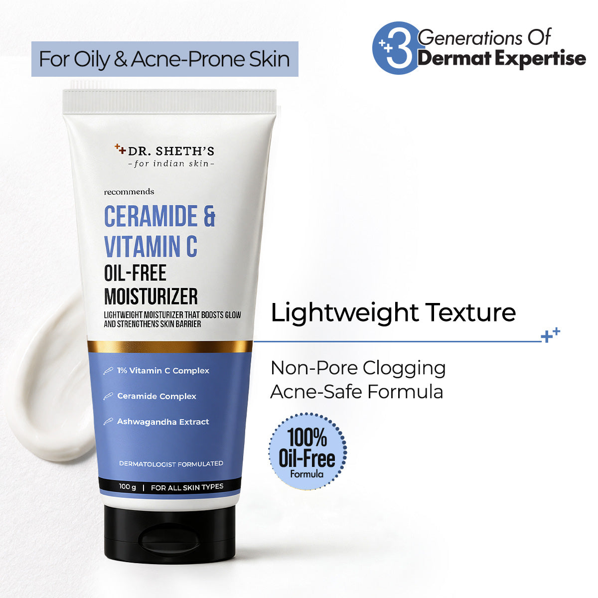 Ceramide & Vitamin C Oil-Free Moisturizer - 100g