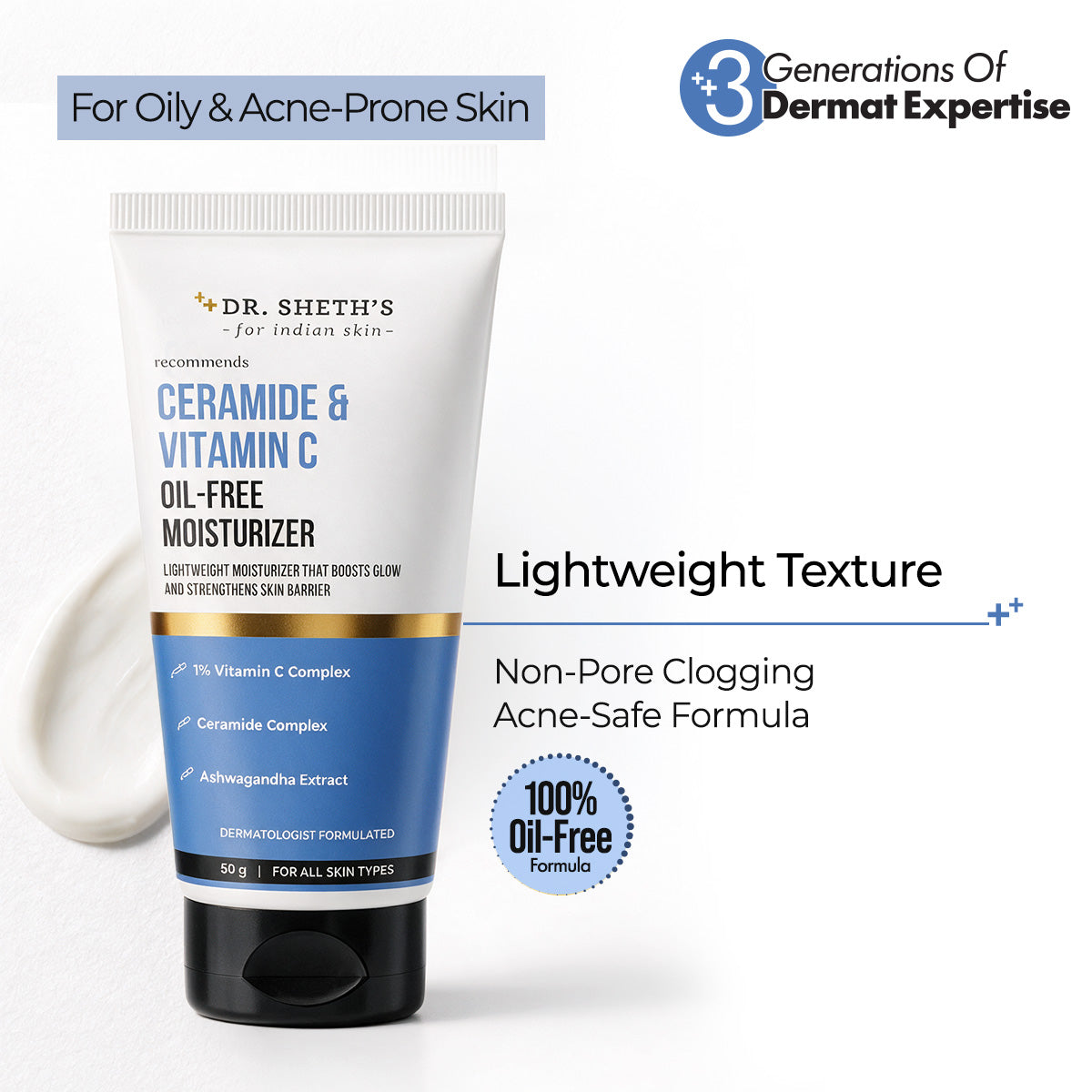 Ceramide & Vitamin C Brightening Oil-Free Moisturizer - 50g