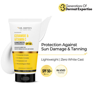 Ceramide & Vitamin C Sunscreen - 50 gm In-Vivo Tested SPF 50+ PA ++++