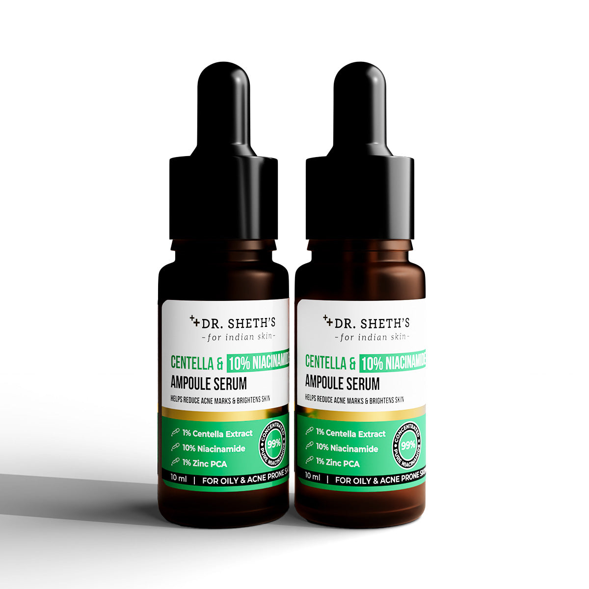 Centella & 10% Niacinamide Ampoule Serum - 10ml (Pack of 2)