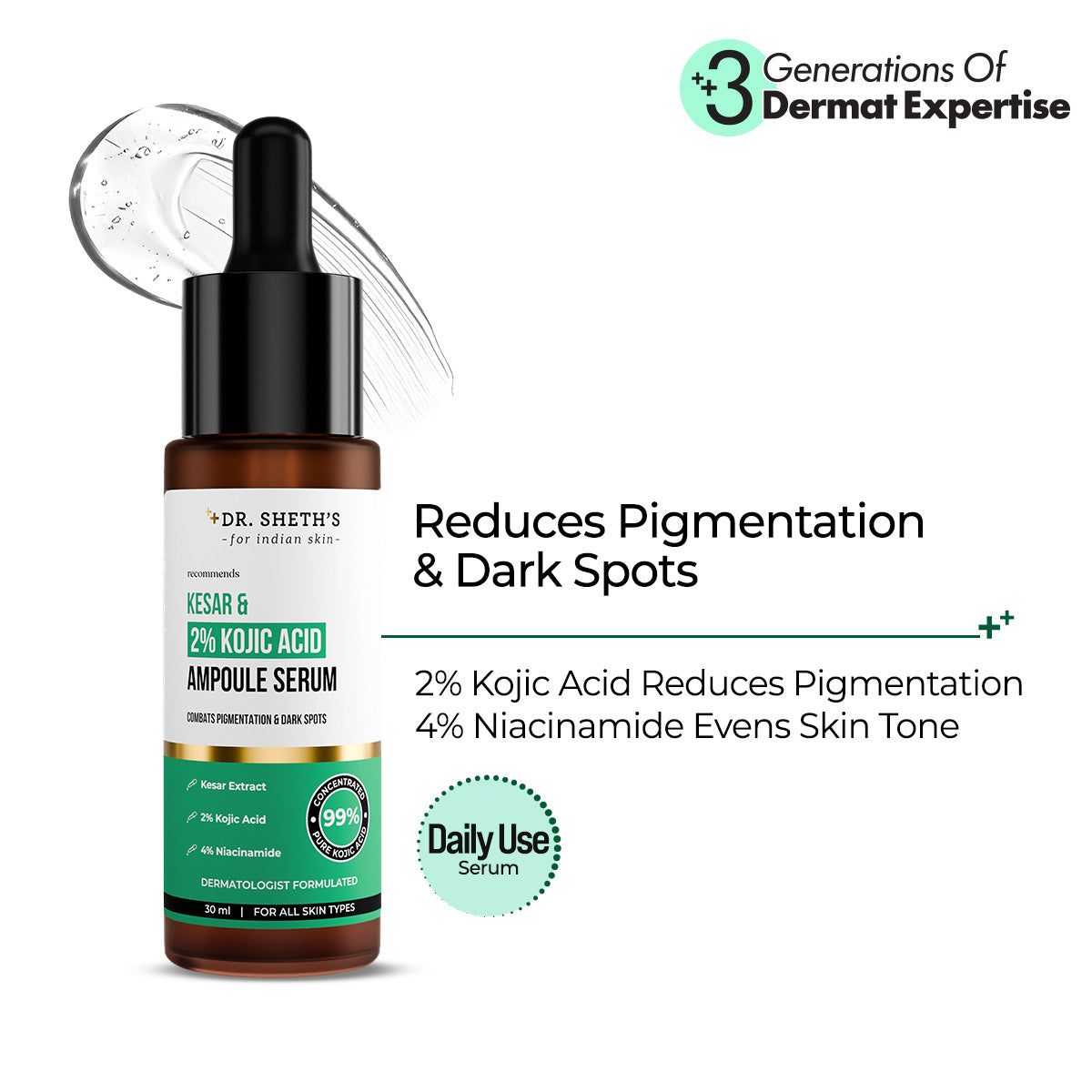 Kesar & 2% Kojic Acid Ampoule Serum - 30ml
