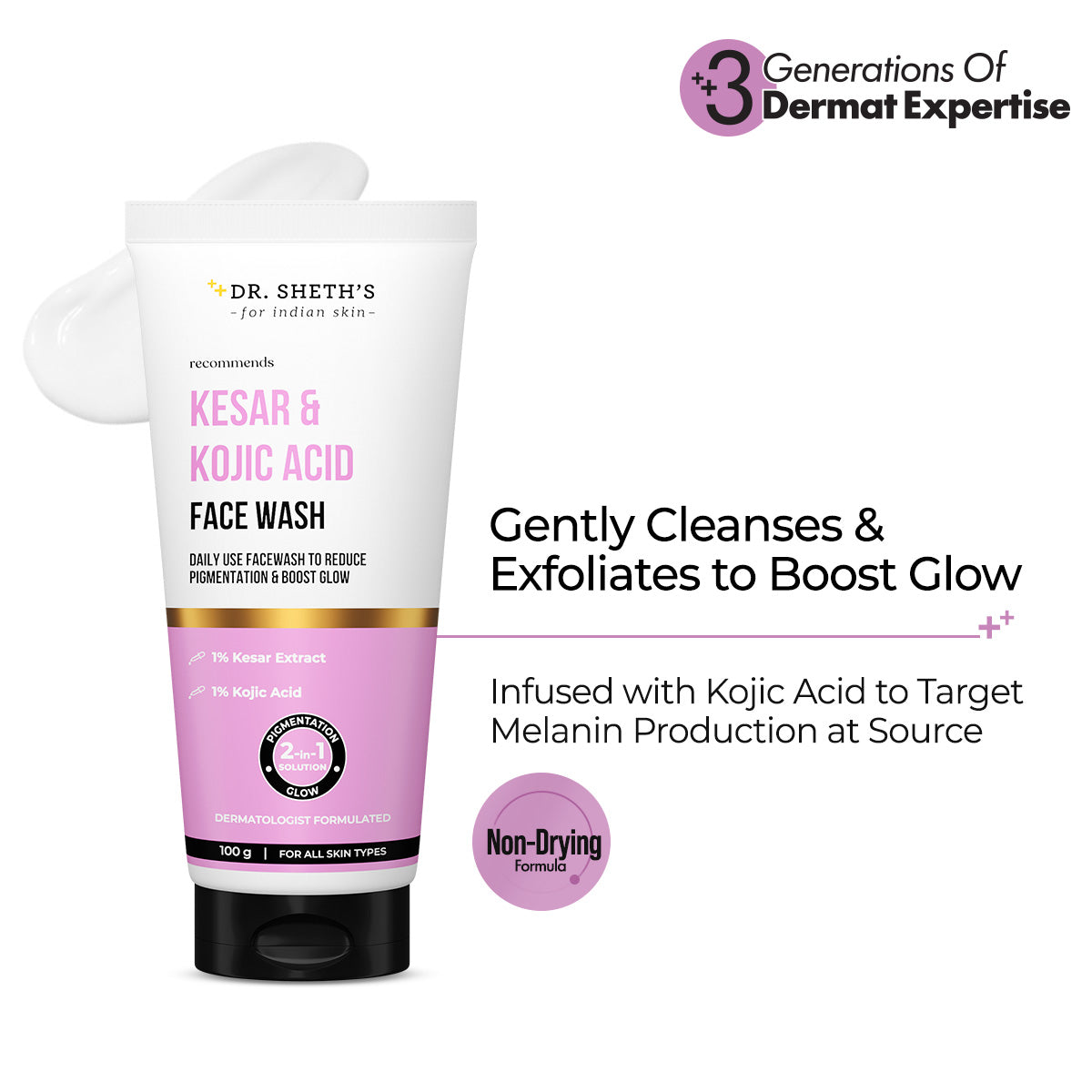 Kesar & Kojic Acid Face Wash - 100g