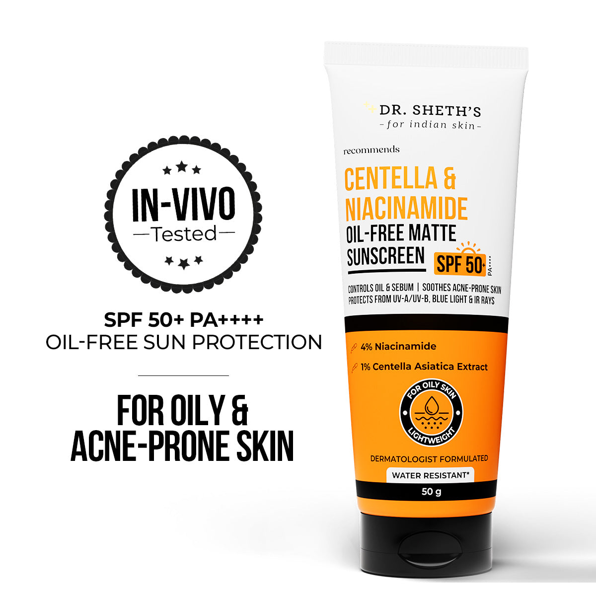 Centella & Niacinamide Oil-Free Matte Sunscreen - 50g