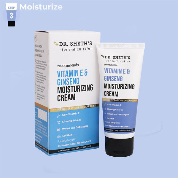 Vitamin E & Ginseng Moisturizing Cream 50G Dr Sheth's
