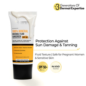 100% Mineral Invisible Fluid Sunscreen - 50g