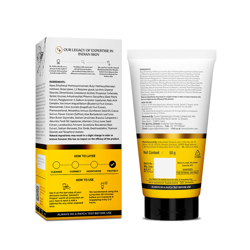 Kesar & Kojic Acid Sunscreen - 50 gm In-Vivo Tested SPF 50+ PA ++++