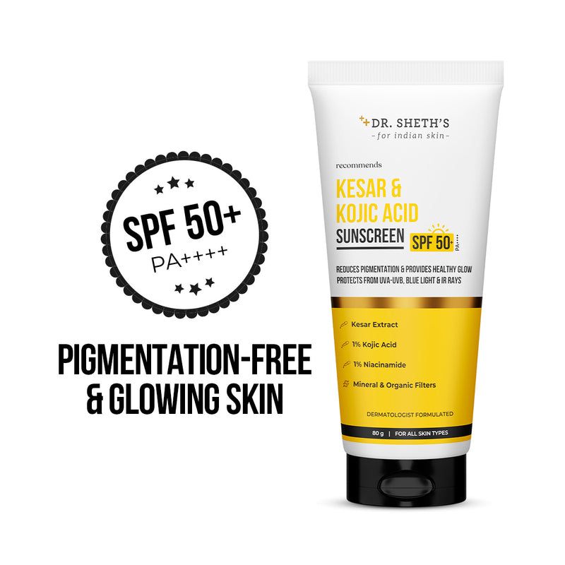 Kesar & Kojic Acid Sunscreen - 80g In-Vivo Tested SPF 50+ PA ++++