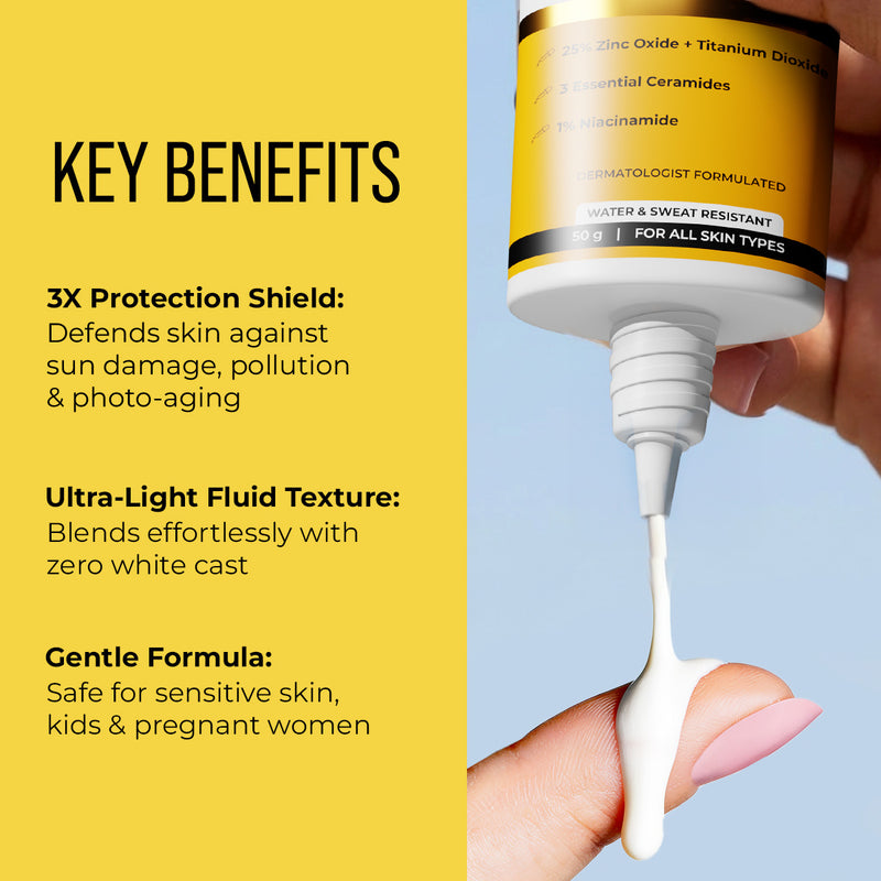 100% Mineral Invisible Fluid Sunscreen - 50g
