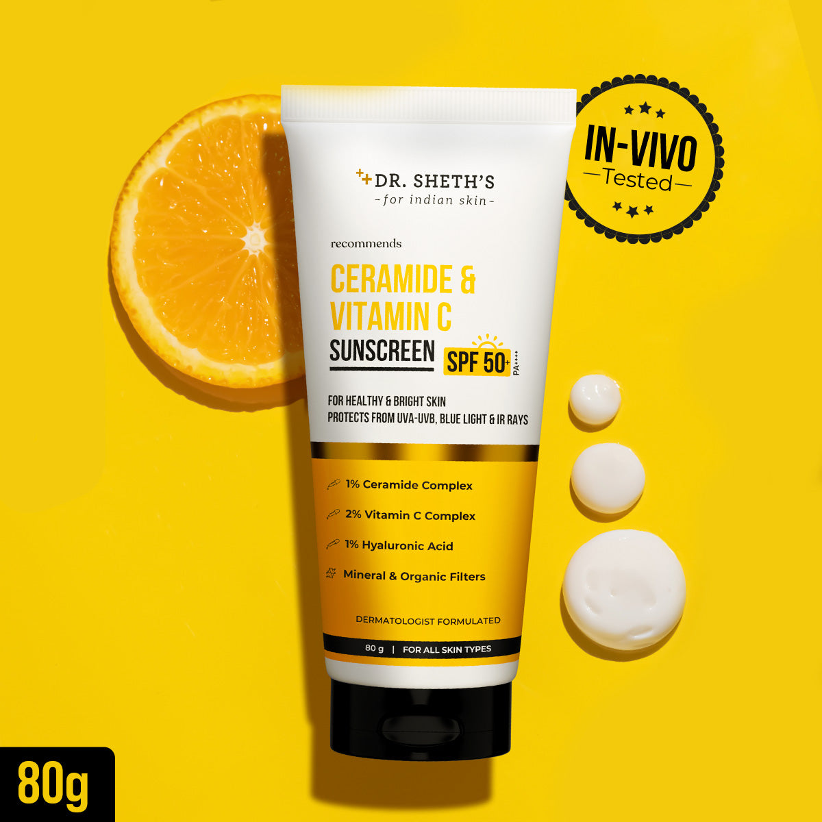 Ceramide & Vitamin C Sunscreen In-Vivo Tested SPF 50+ PA ++++