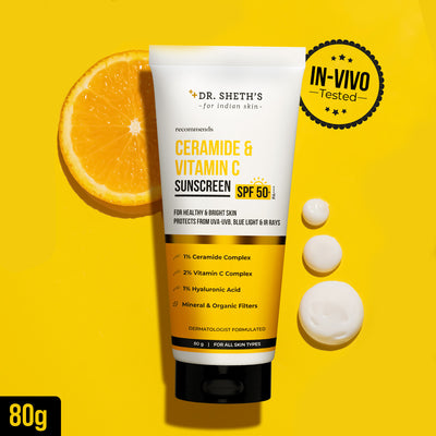Ceramide & Vitamin C Sunscreen - 80 gm In-Vivo Tested SPF 50+ PA ++++