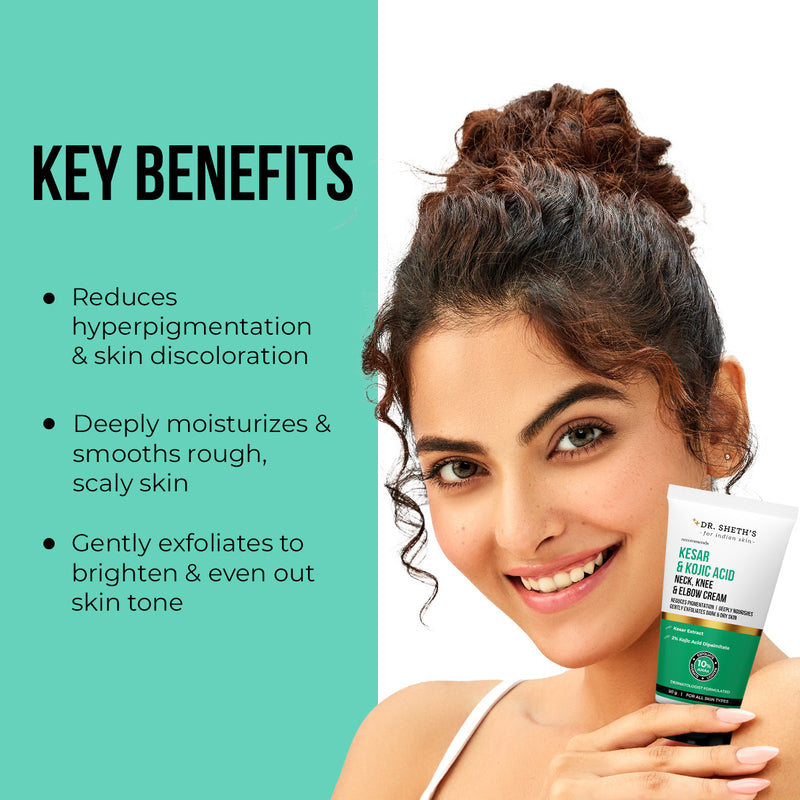 Kesar & Kojic Acid Neck, Knee & Elbow Cream - 50 gm