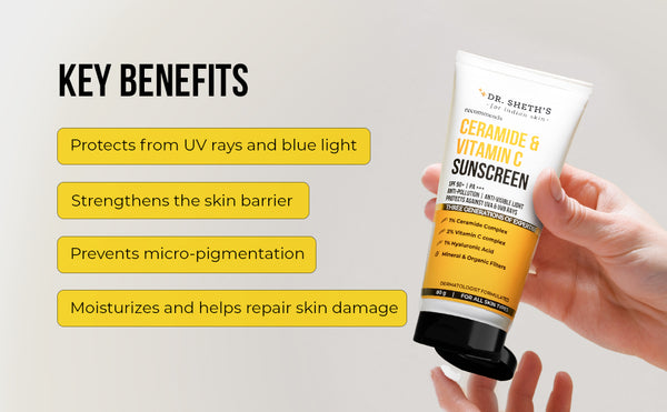 Ceramide & Vitamin C Sunscreen - 80 gm In-Vivo Tested SPF 50+ PA ++++