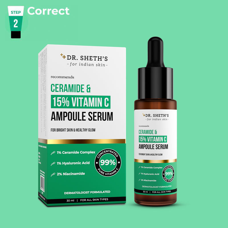 Non-Irritating Ceramide & 15% Vitamin C Ampoule Serum - 30ml