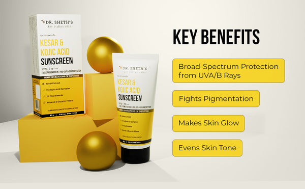Kesar & Kojic Acid Sunscreen - 80g In-Vivo Tested SPF 50+ PA ++++