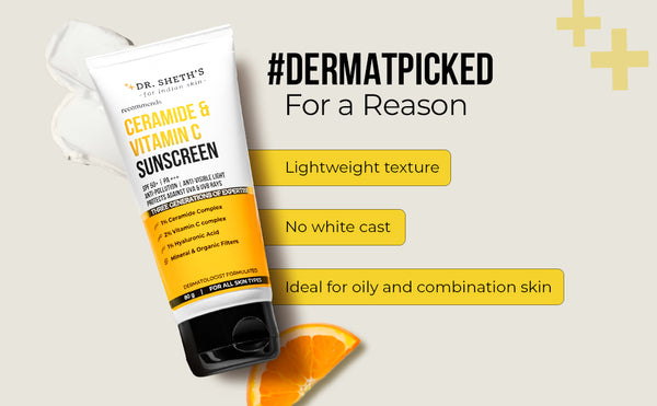 Ceramide & Vitamin C Sunscreen - 80 gm In-Vivo Tested SPF 50+ PA ++++