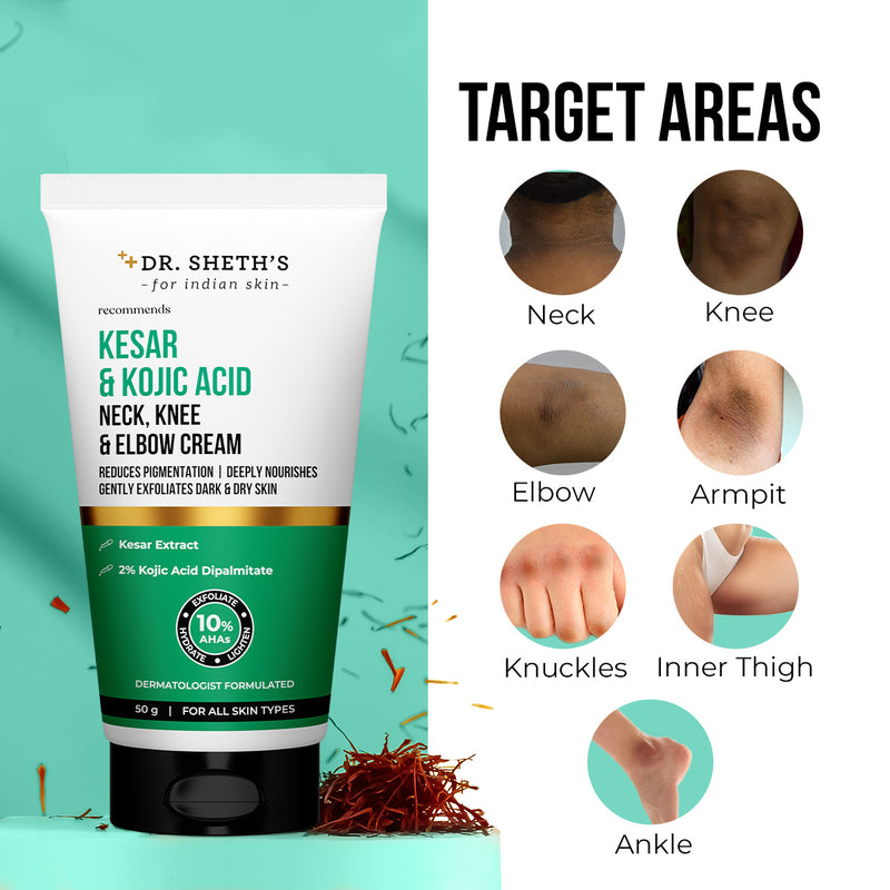 Kesar & Kojic Acid Neck, Knee & Elbow Cream - 50 gm