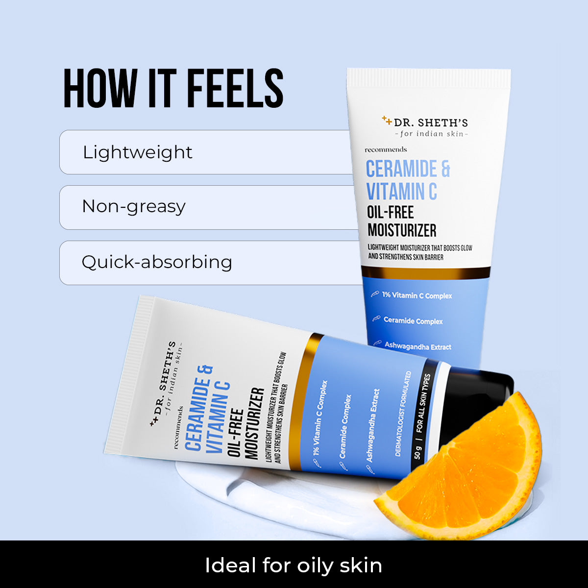 Ceramide & Vitamin C Brightening Oil-Free Moisturizer - 50g