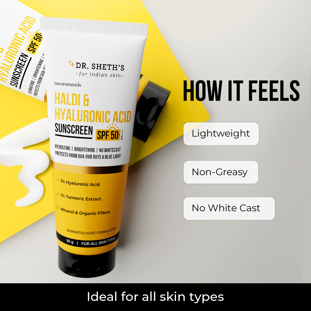 Haldi & Hyaluronic Acid Sunscreen - 50gm