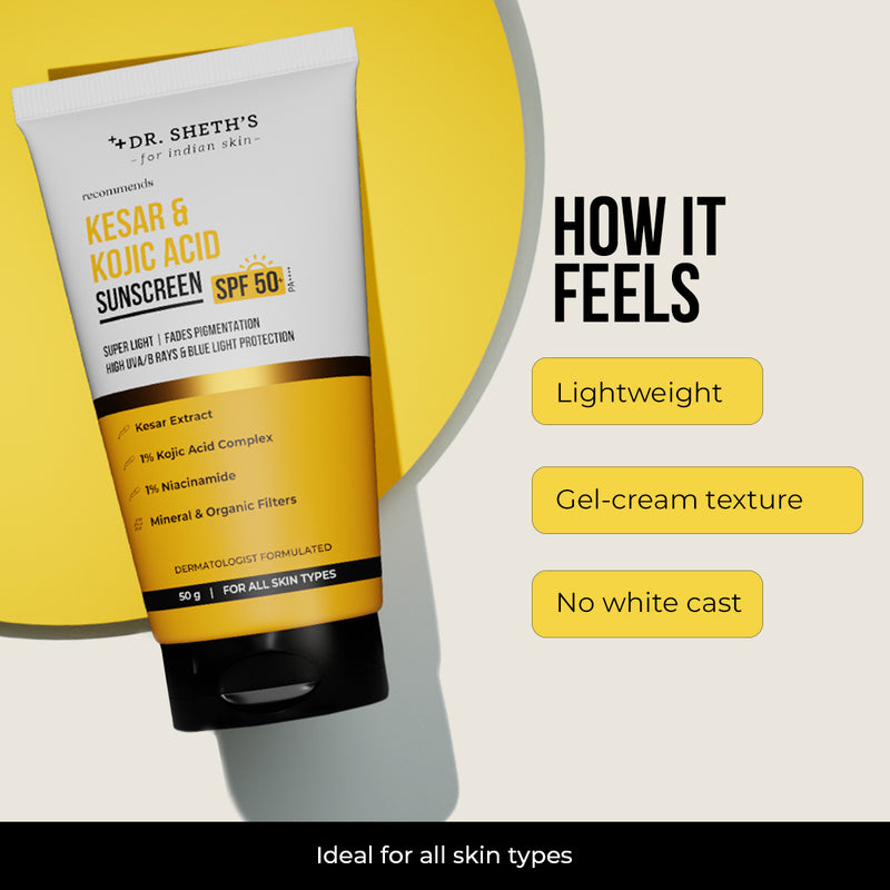 Kesar & Kojic Acid Sunscreen - 50 gm In-Vivo Tested SPF 50+ PA ++++