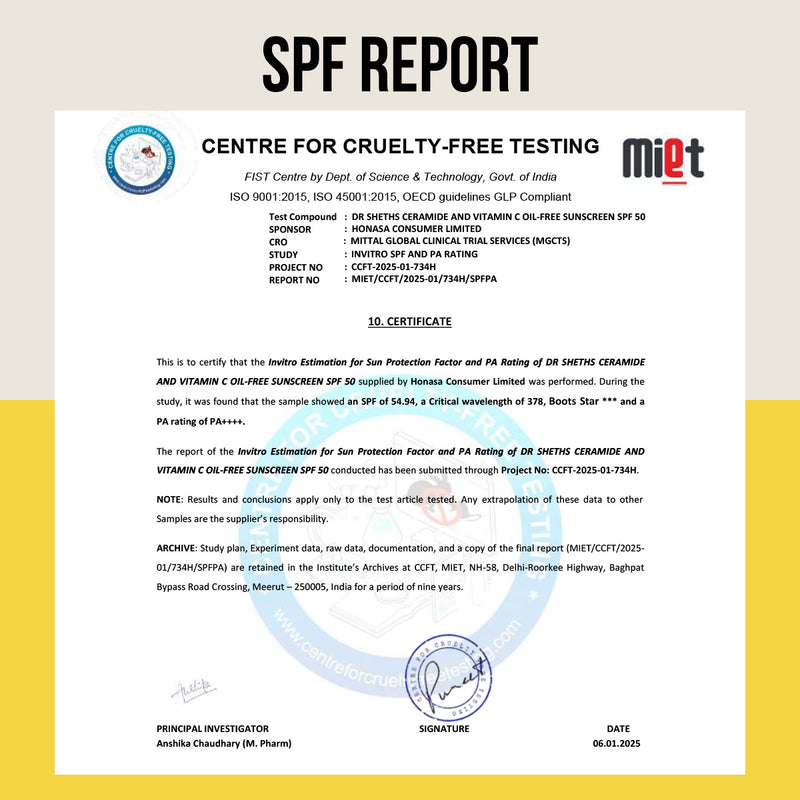Ceramide & Vitamin C Oil Free Sunscreen - 50 gm In-Vivo Tested SPF 50+ PA ++++