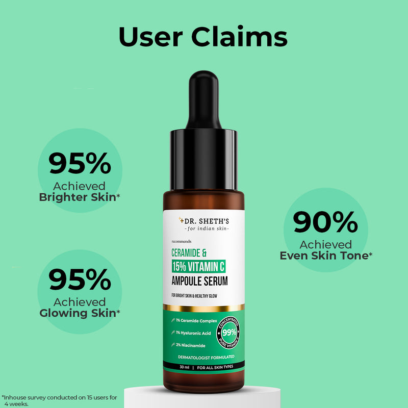 Non-Irritating Ceramide & 15% Vitamin C Ampoule Serum - 30ml
