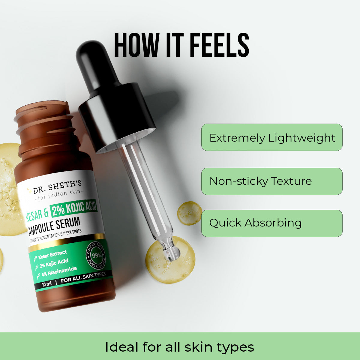 Kesar and 2% Kojic Acid Ampoule Serum - 10ml (Pack of 2)