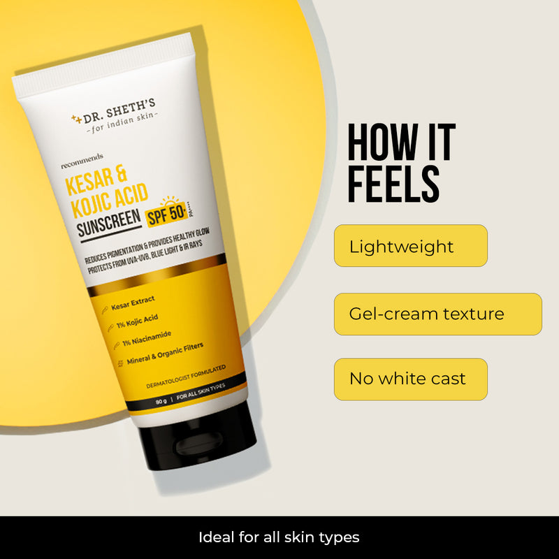 Kesar & Kojic Acid Sunscreen - 80g In-Vivo Tested SPF 50+ PA ++++
