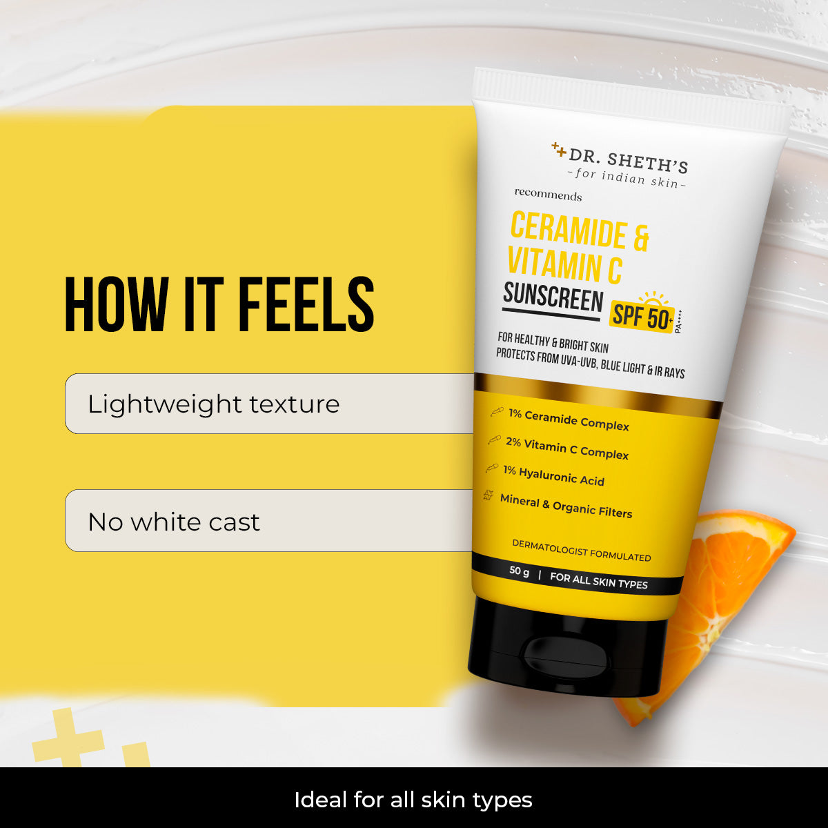 Ceramide & Vitamin C Sunscreen - 50g (Pack of 2)