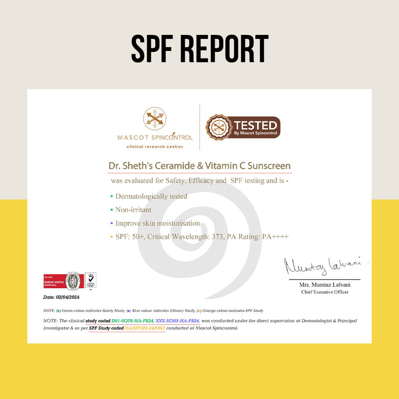Ceramide & Vitamin C Sunscreen - 50 gm In-Vivo Tested SPF 50+ PA ++++