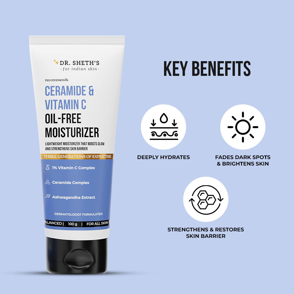 Ceramide & Vitamin C OilFree Moisturizer 100g Dr Sheth's