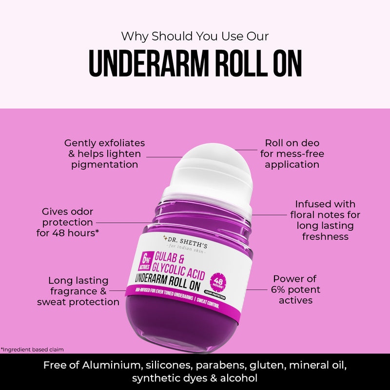 Gulab & Glycolic Acid Underarm Roll On - 50ml