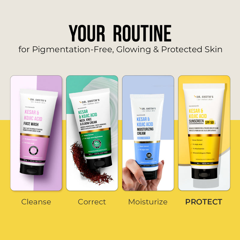 Kesar & Kojic Acid Sunscreen - 80g In-Vivo Tested SPF 50+ PA ++++