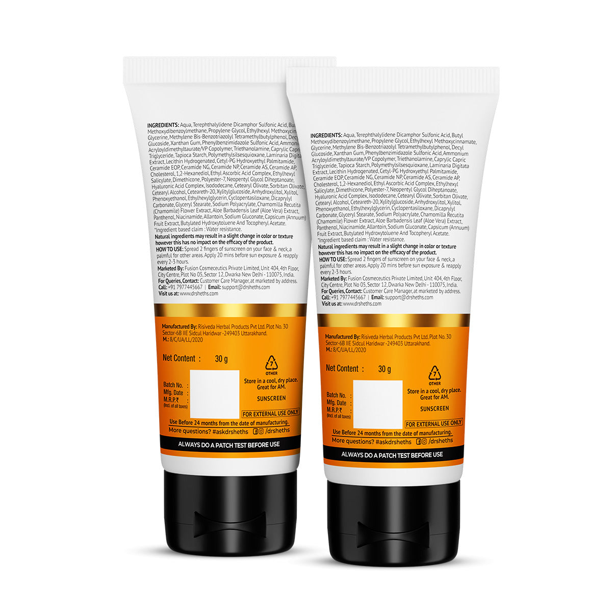 Ceramide & Vitamin C Oil Free Sunscreen - 30g (Pack of 2)