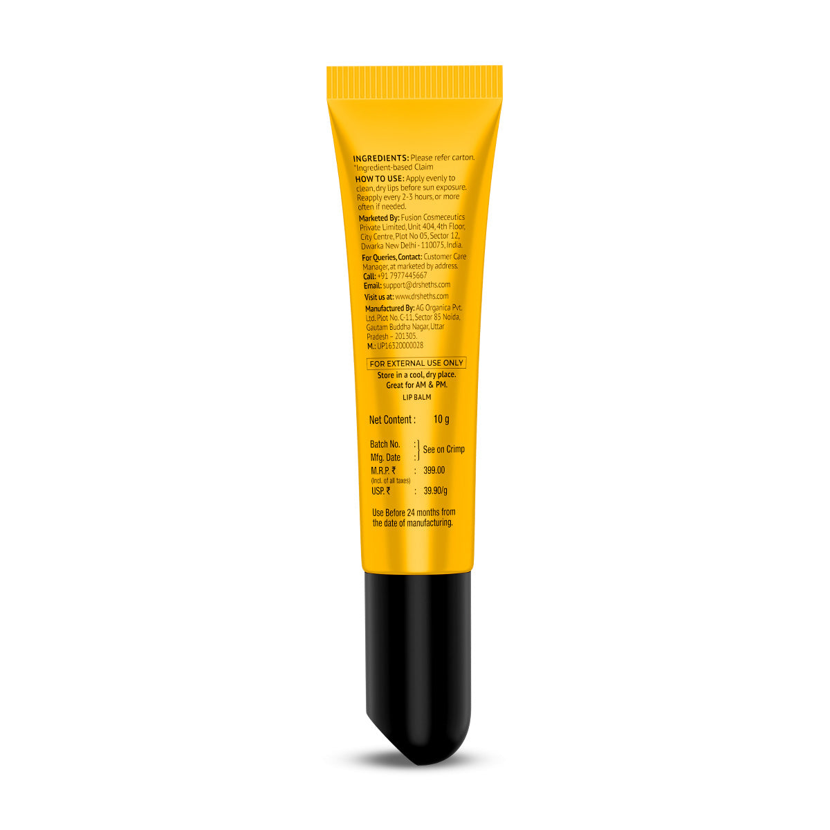 Ceramide & Vitamin C Lip Balm - 10g Dr Sheth's Ceramide & Vitamin C Lip Balm - 10g Dr Sheth's