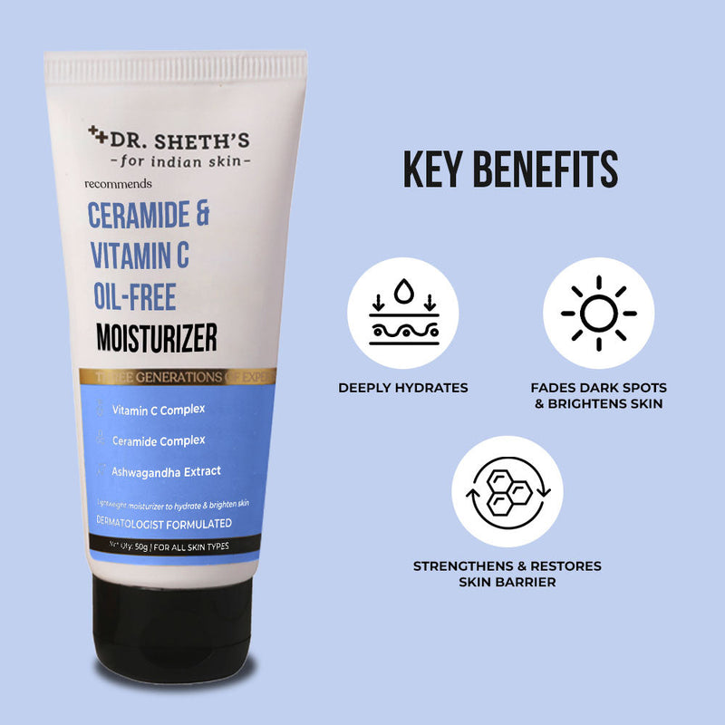 Ceramide & Vitamin C Oil-Free Moisturizer - 50g (Pack of 2)