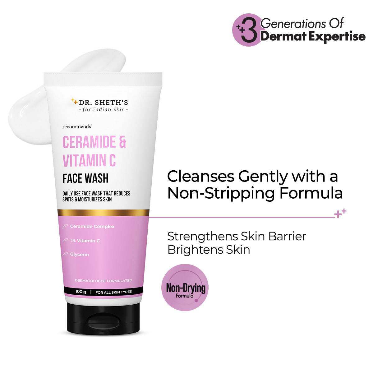 Ceramide & Vitamin C Face Wash - 100g