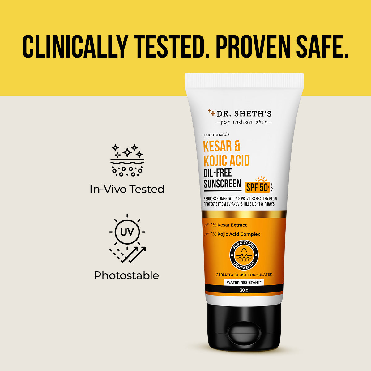 Kesar & Kojic Acid Oil Free Sunscreen - 30g (Pack of 2)