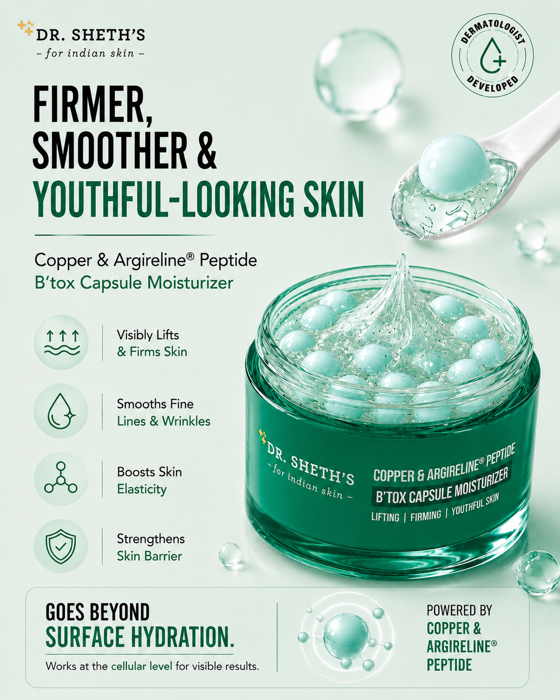 Dr. Sheth’s Copper & Argireline® Peptide B'tox Capsule Moisturizer