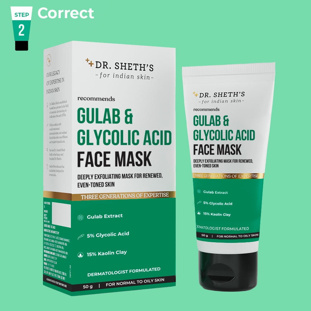 Gulab & Glycolic Acid Face Mask 50g Dr Sheth's