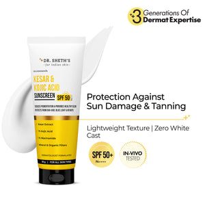 Kesar & Kojic Acid Sunscreen - 50 gm In-Vivo Tested SPF 50+ PA ++++