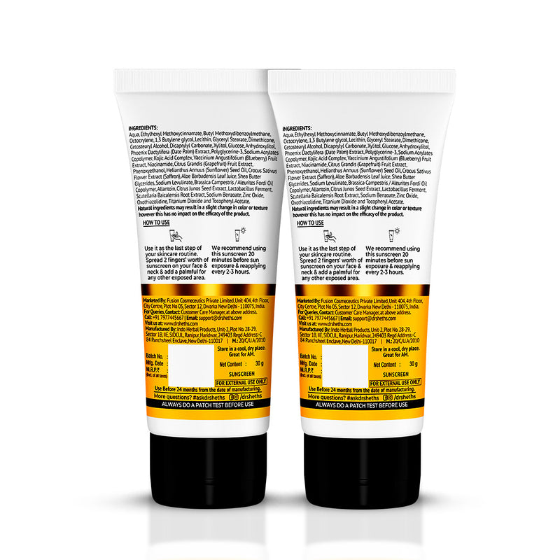 Kesar & Kojic Acid Sunscreen - 30g (Pack of 2)