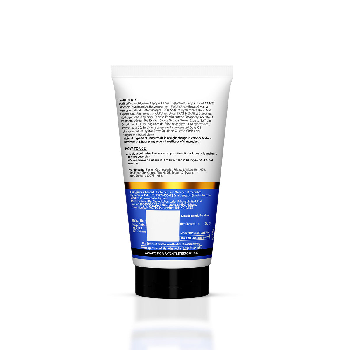 Kesar & Kojic Acid Moisturizing Cream - 50g - Dr Sheth's