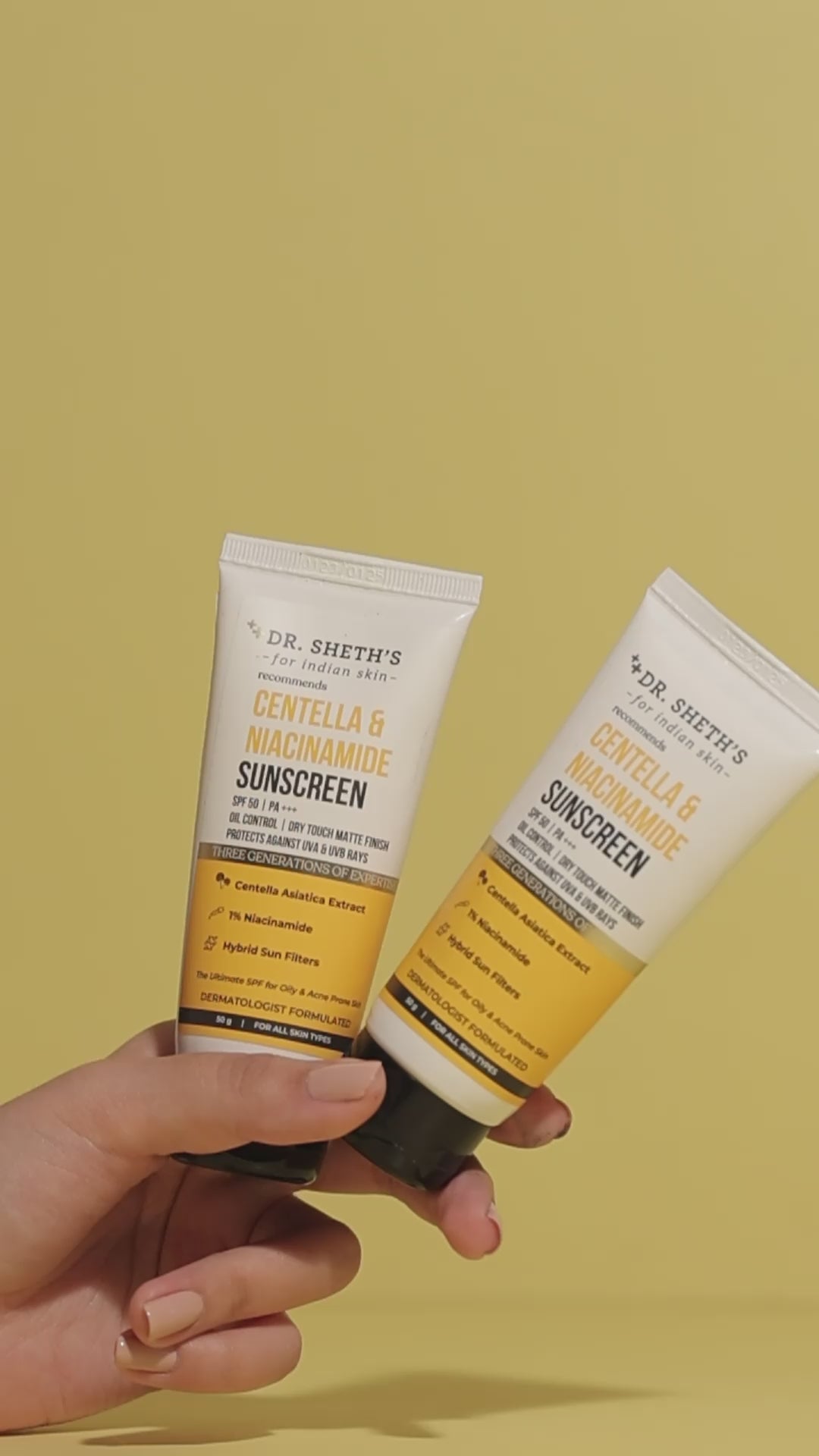 Centella & Niacinamide Oil & Acne Control Sunscreen - 50g – Dr Sheth's