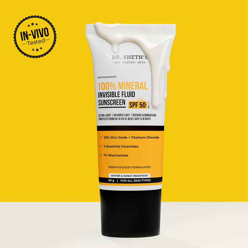 100% Mineral Invisible Fluid Sunscreen - 50g