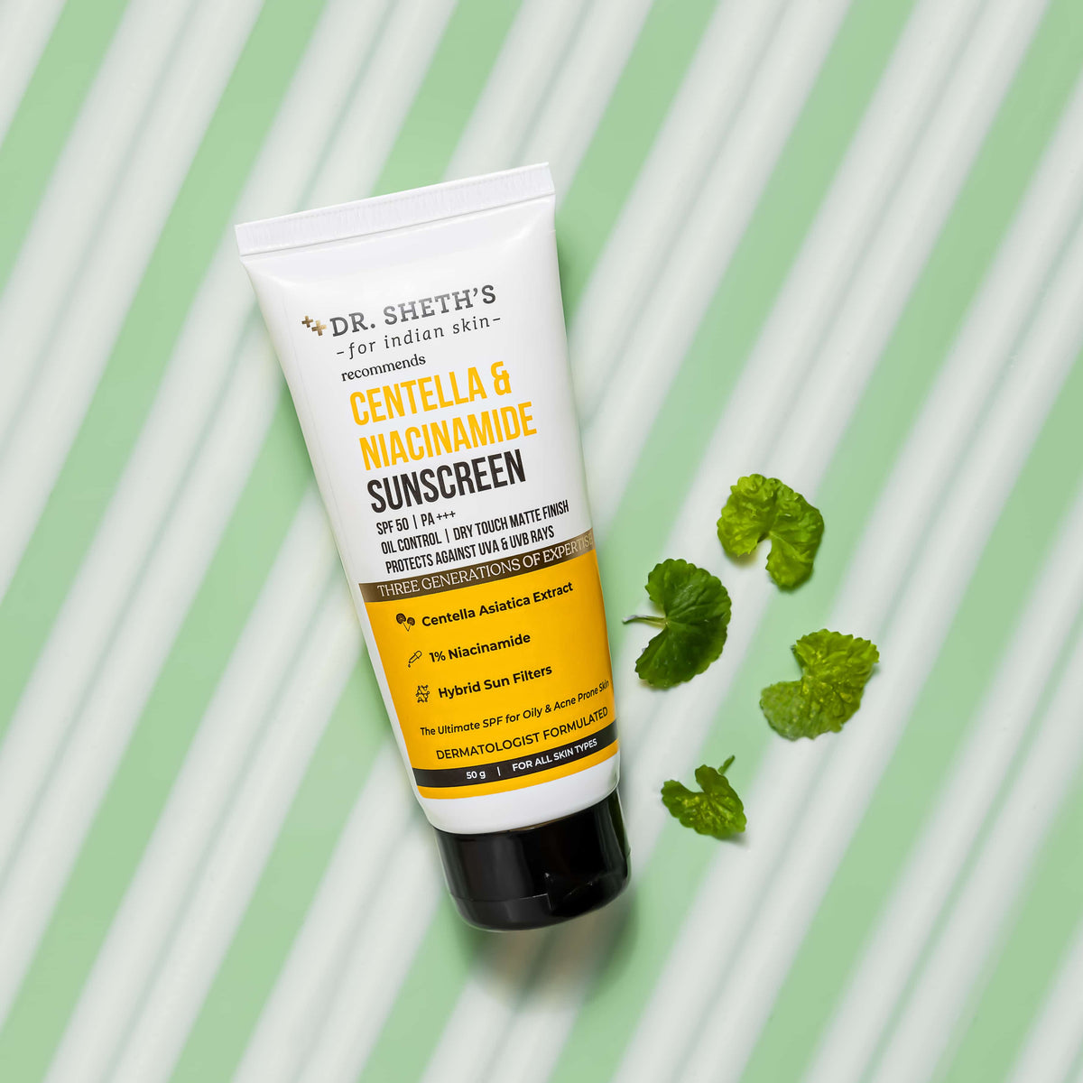 Centella & Niacinamide Oil & Acne Control Sunscreen - 50g – Dr Sheth's