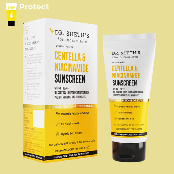 Centella & Niacinamide Oil & Acne Control Sunscreen - Dr Sheth's